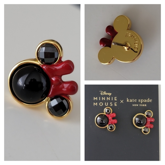 kate spade Jewelry - New Kate Spade Disney Minnie Mouse Stud Earrings with Gift Receipt